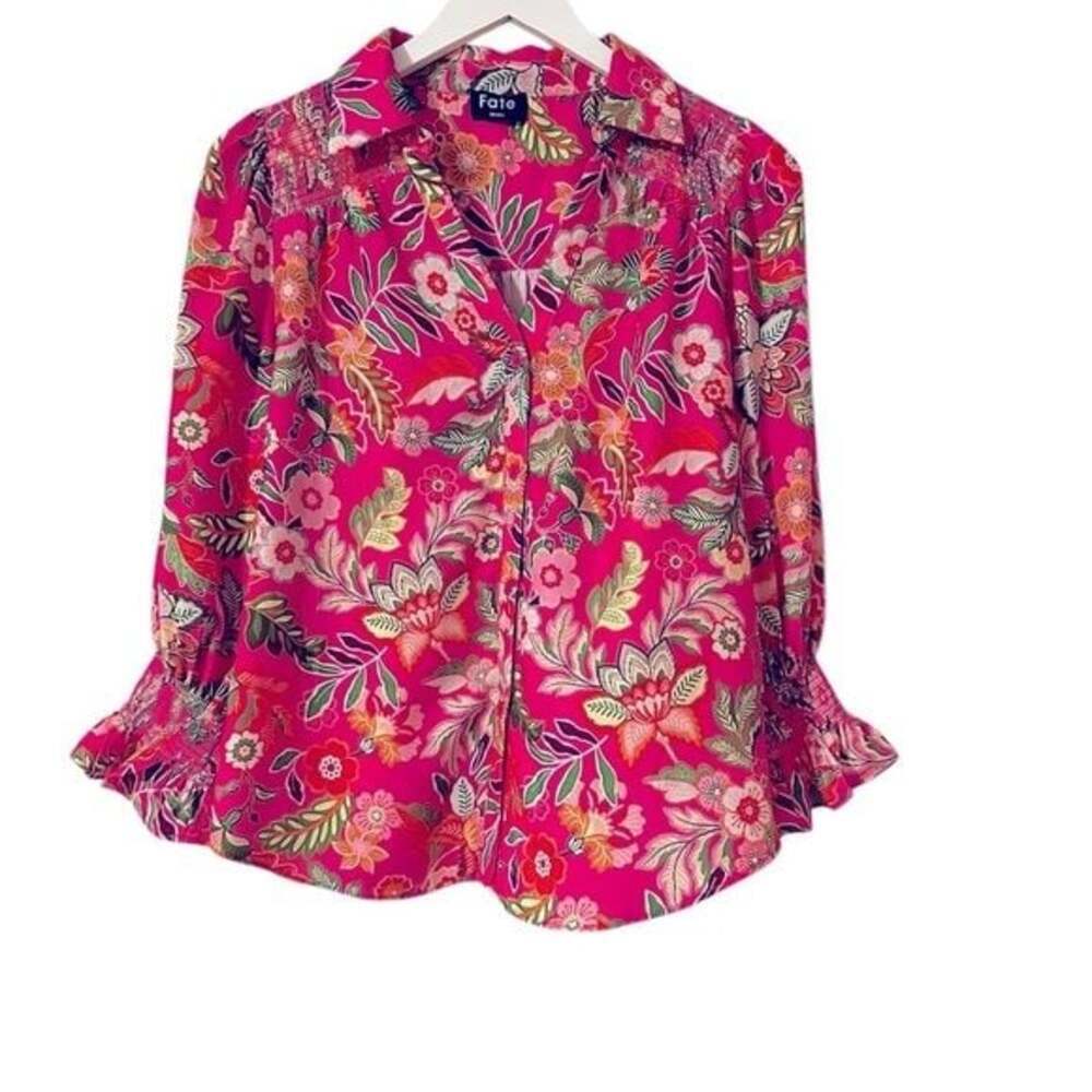Fate Hot Pink Floral Blouse - Picture 2 of 5